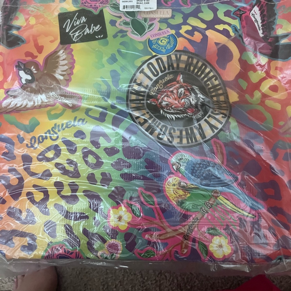Consuela Multicolor Tiger and Parrot Tote